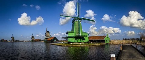 Framed Dutch Windmills Print