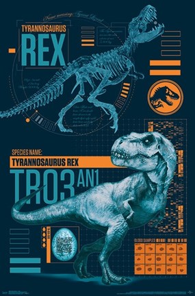 Framed Jurassic World 2 - T-Rex Print
