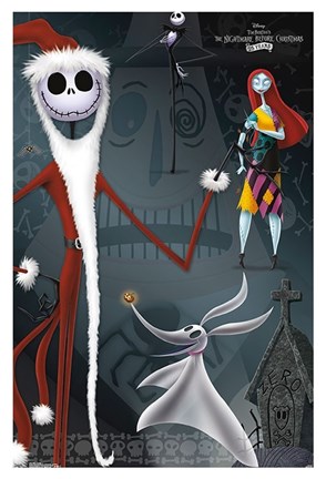 Framed Nightmare Before Christmas Collage Print