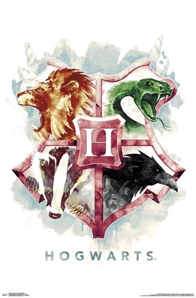 Framed Harry Potter - Hogwarts Illustrated Print