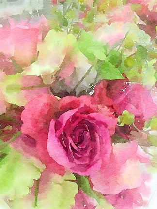 Framed Pink Flowers 3 Print