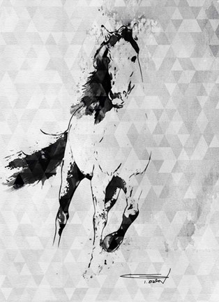 Framed Wild Running Horse 2-2 Print