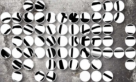 Framed Industrial Mixed Media Circles 808-295 Print