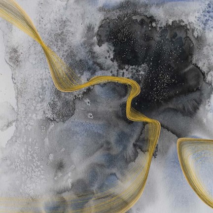 Framed Watercolor Symphony Gold touch 2 Print