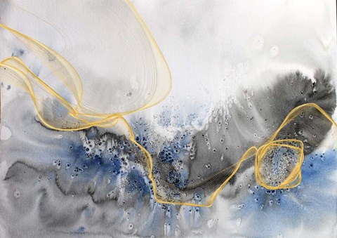 Framed Coastal Watercolor Abstract 124 Print