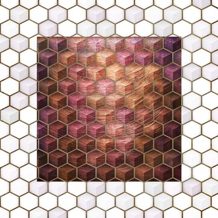 Framed Copper Cubes 3 Print