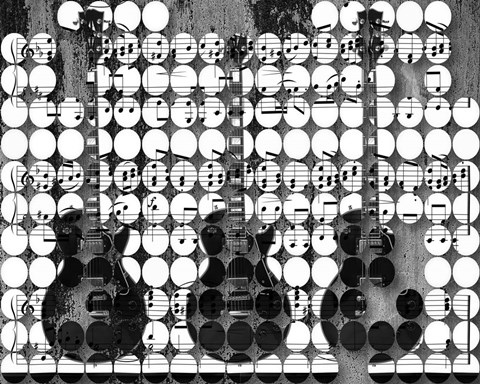 Framed Electric Guitars Print