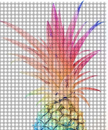 Framed Colorful Pineapple 4 Print