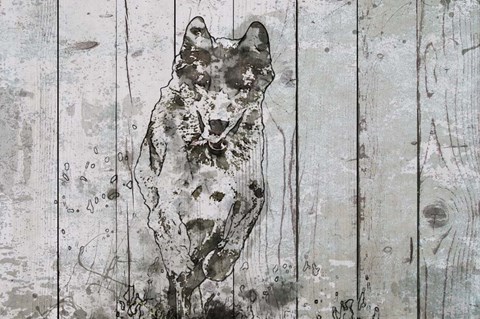 Framed Running Wolf Print