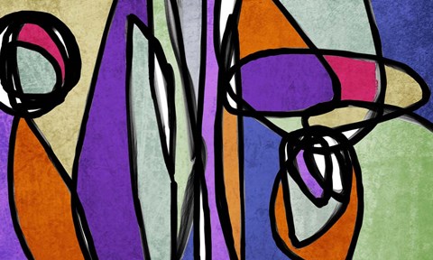 Framed Vibrant Colorful Abstract-0-54-1 Print