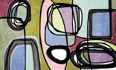 Framed Vibrant Colorful Abstract-0-55 Print