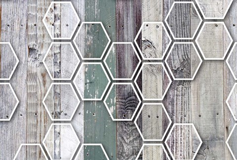 Framed Wood Texture Geometrical 1 Print