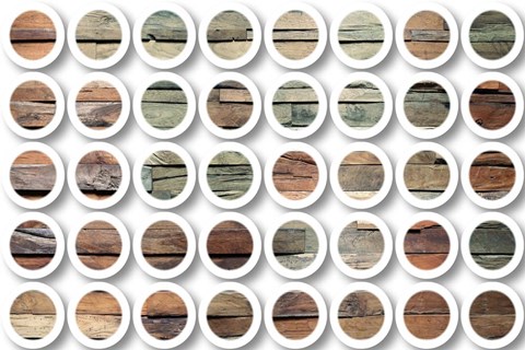 Framed Industrial Mixed Media Circles 808-233 Print