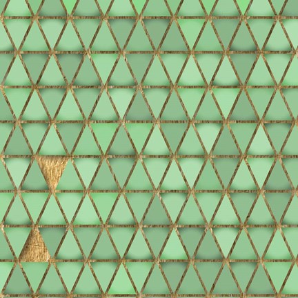 Framed Mint Green and Gold 7 Print