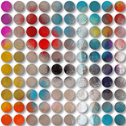 Framed Industrial Mixed Media Circles 808-95 Print