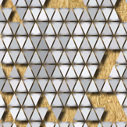 Framed Gray and Gold Print