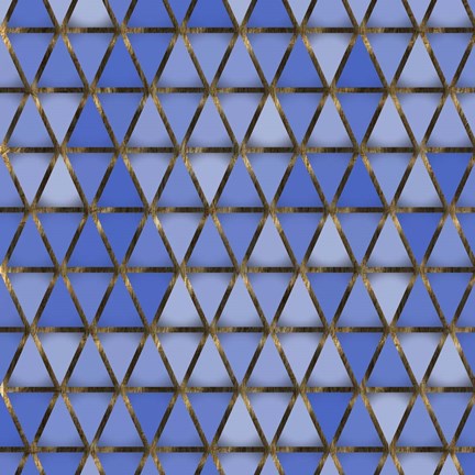 Framed Blue Geometric 11 Print