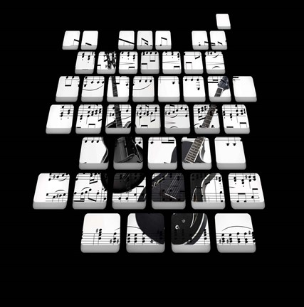 Framed Guitars 1 Print