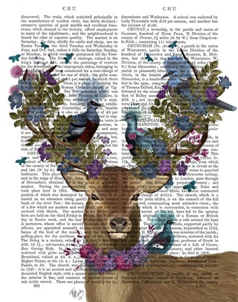 Framed Deer Birdkeeper, Blue Pigeons Print