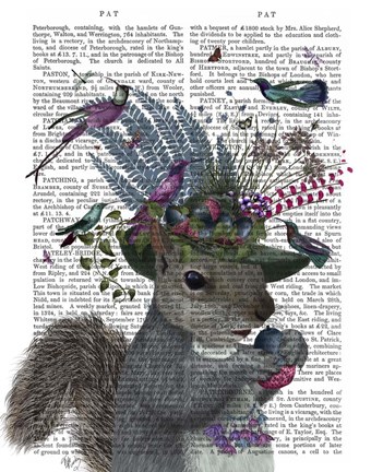 Framed Squirrel Birdkeeper and Blue Acorns Print