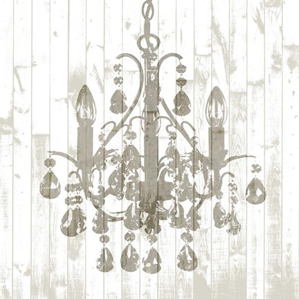 Framed Shiplap Chandelier I Print