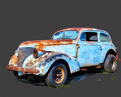 Framed Rusty Car I Print