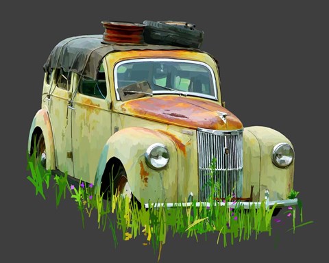 Framed Rusty Car III Print