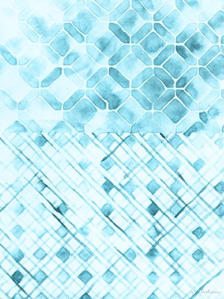 Framed Teal Madras I Print