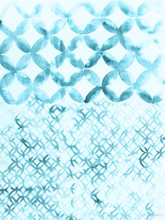 Framed Teal Madras IV Print