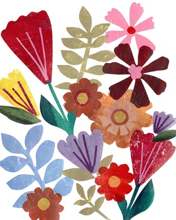 Framed Bright Floral I Print