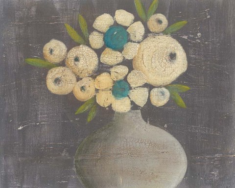 Framed Crackled Bouquet II Print