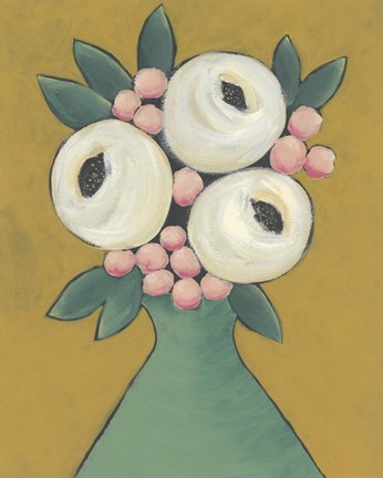 Framed Country Garden Bouquet II Print