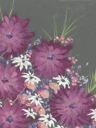Framed Mauve Wildflower Garden II Print