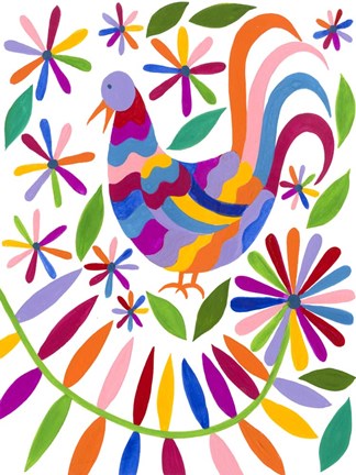 Framed Otomi Bird I Print