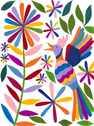 Framed Otomi Bird II Print