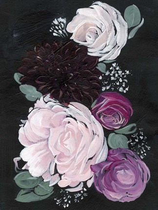 Framed Dark &amp; Dreamy Floral I Print