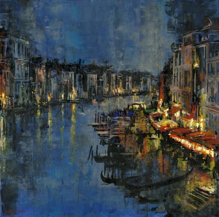 Framed Night in Venice Print