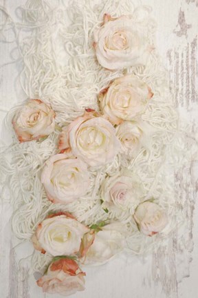 Framed Cottage Chic Rose Composition 3 Print