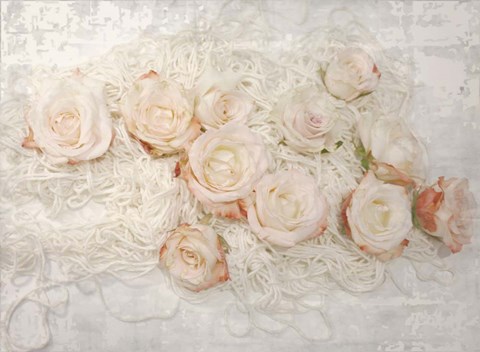 Framed Cottage Chic Rose Composition 4 Print