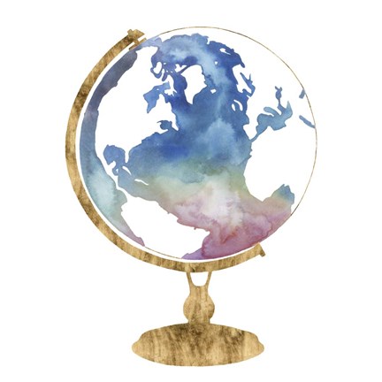 Framed Adventure Globe I Print