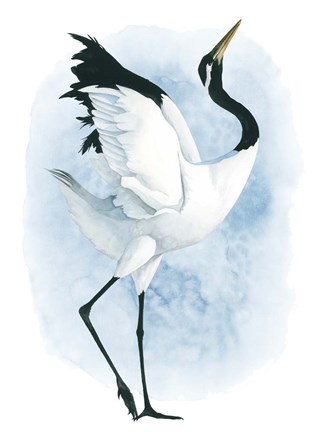 Framed Dancing Crane II Print