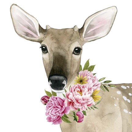 Framed Deer Spring II Print