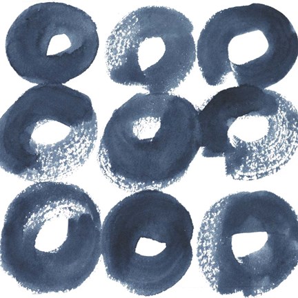 Framed Indigo Ripple VII Print