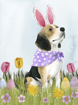 Framed Puppy Easter II Print