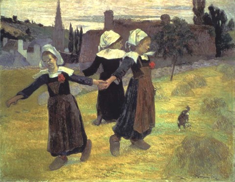 Framed Breton Girls, 1888 Print