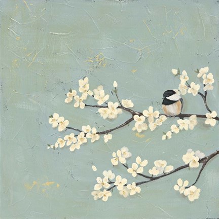 Framed Chickadee &amp; Dogwood I Print