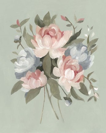 Framed Pastel Bouquet I Print
