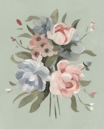 Framed Pastel Bouquet II Print
