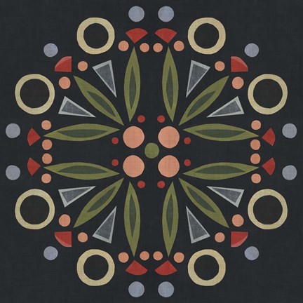 Framed Folk Mandala I Print