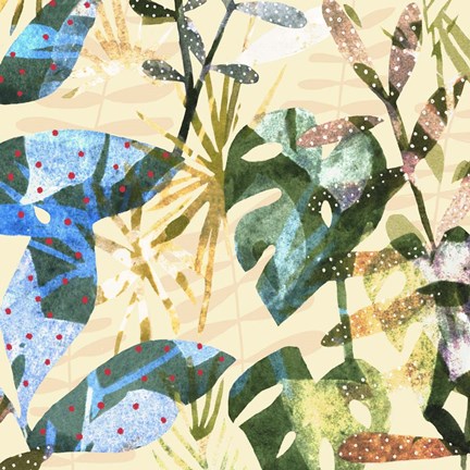 Framed Technicolor Jungle IV Print